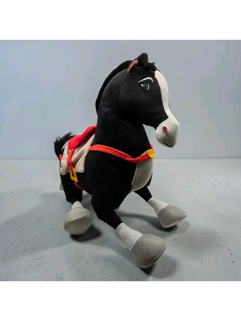 Disney Store Khan Mulan Plush Horse Black w/Saddle Stuffed Toy 15